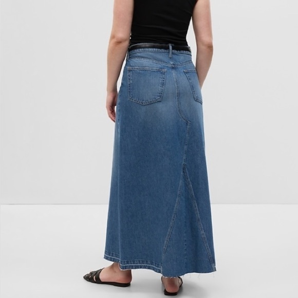 GAP Denim Maxi Skirt, High Rise, Medium Indigo - Picture 4 of 10